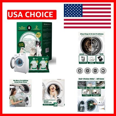 Natural Washing Machine Cleaner for Pet Owners - 2 Sachets, Odor Eliminator
