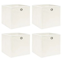 VidaXL Storage Boxes 4 pcs White 32x32x32 cm Fabric