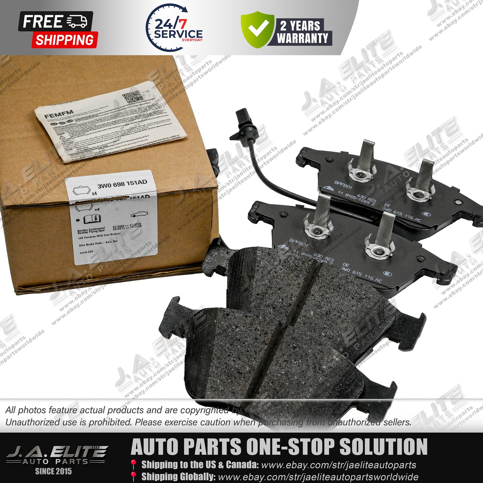 Bentley Continental GT 2006 Front Brake pad kits Set P/N 3W0698451J