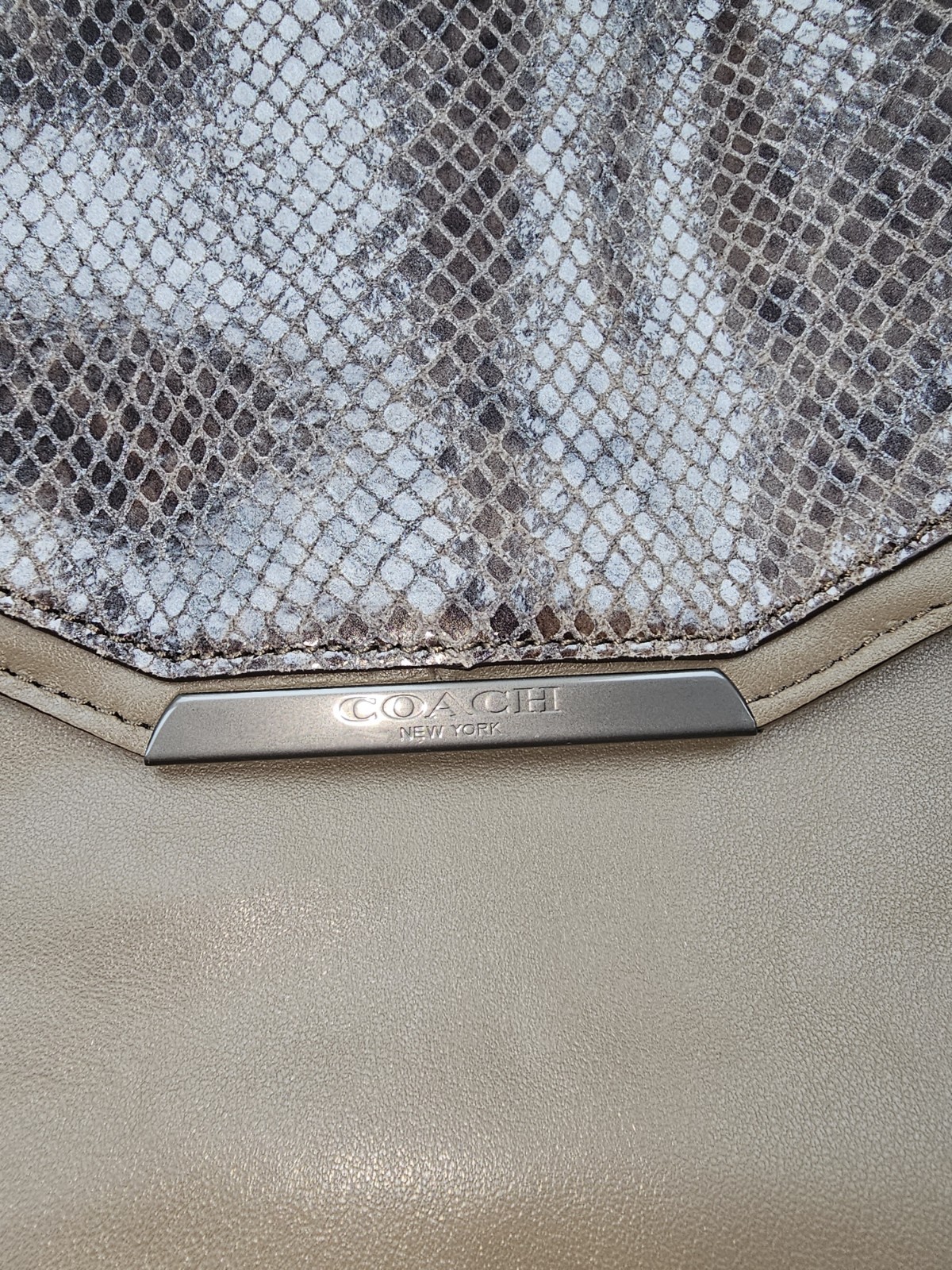 COACH TAYLOR SUEDE EXOTIC PYTHON MEDIUM FLAP CROS… - image 2