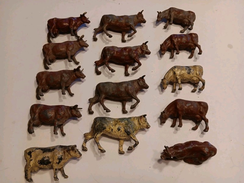 Antique 1910-1920s J Hill & Co., England, Die Cast, Lead, Cows/Cattle, Lot 15