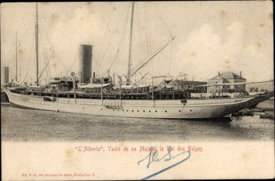 Ak Alberta, Yacht der Majestät des Königs der Belgier - 4188159