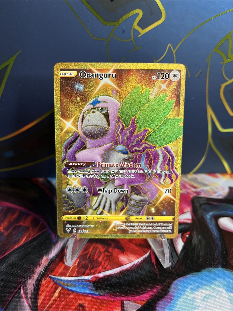 Pokemon TCG Vivid Voltage Oranguru Secret Rare Full Art Gold #199/185 Pokemon TCG Vivid Voltage Oranguru Secret Rare Full Art Gold #199/185