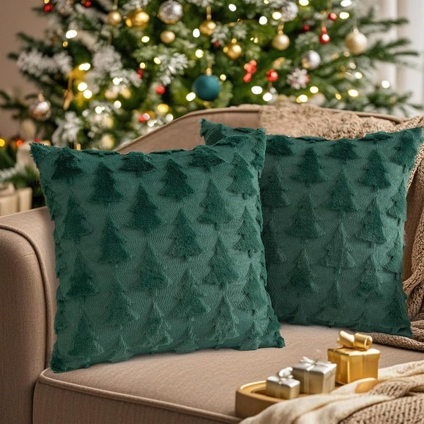 Kissenbezug Weihnachten 45X45 Cm GrüN Dekokissen FüR Sofa Wohnzimmer Garten-image