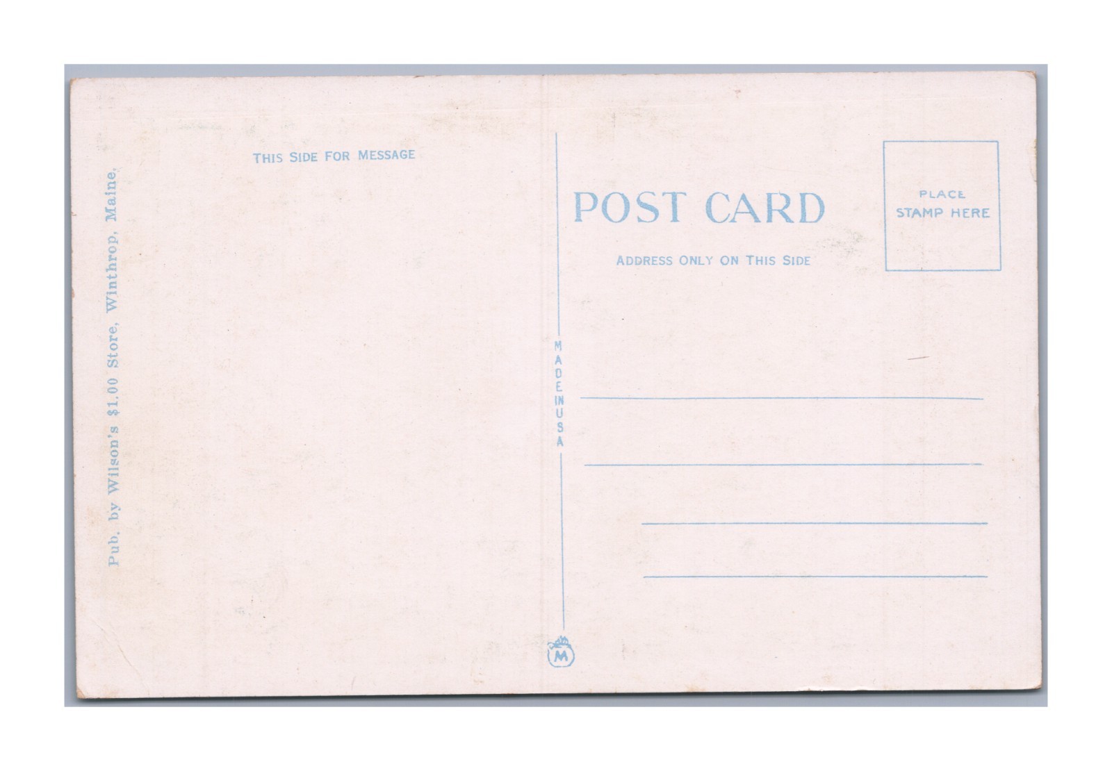 Antique Postcard Lake Maranacook Winthrop ME TALLWOOD INN Wilson's $1 Store PUB