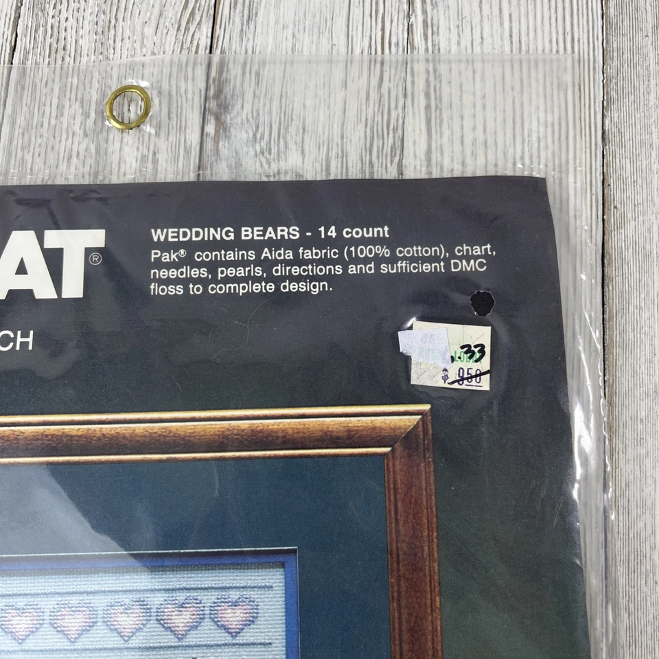 KIT ARTESANAL BERNAT WEDDING BEARS PUNTO DE CRUZ DMC HILO DENTAL VINTAGE 1984 NUEVO Foto 3 de 4