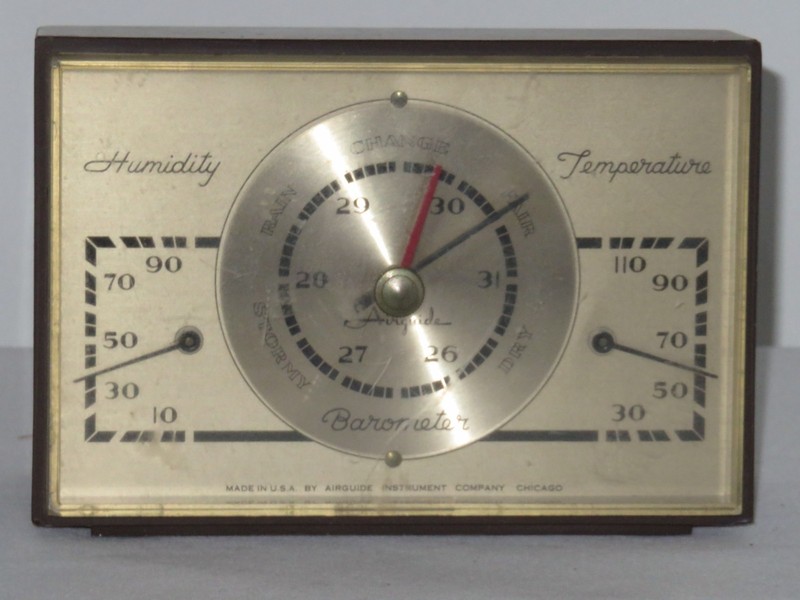 Vintage Airguide Instrument Company Barometer, Thermometer & Hygrometer Works