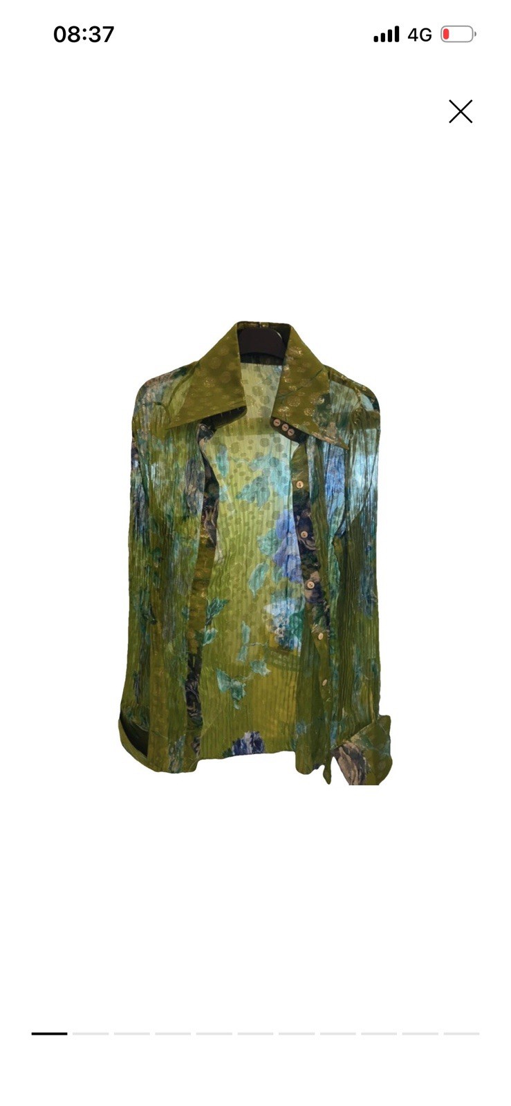Dolce & Gabbana blusa donna M verde floreale manica lunga colletto bottoni