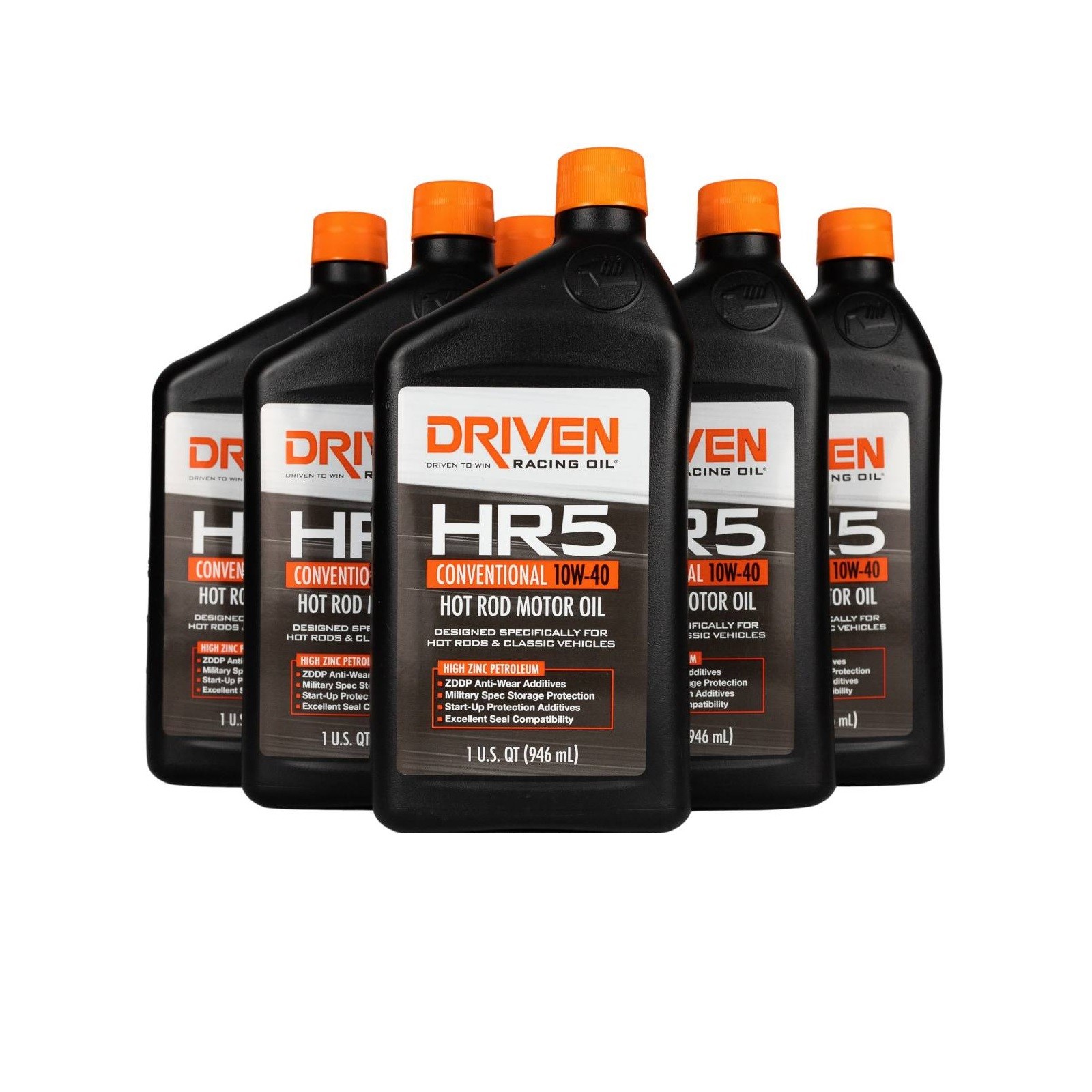 Driven Racing Oil HR5 10W-40 Conventional Hot Rod Motor Oil 1 Quart Pack of 6