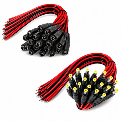 X10 DC Power Supply 12V 5A Male & Female Pigtail Cable for CCTV Security Camera