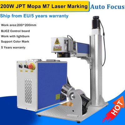 JPT AutoFocus 200W Mopa M7 Fiber Laser Marking Engraving Machine Color Marking