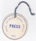 1963 RAC INTERNATIONAL RALLY OF GREAT BRITAIN ORIGINAL PRESS TICKET PASS VOLVO