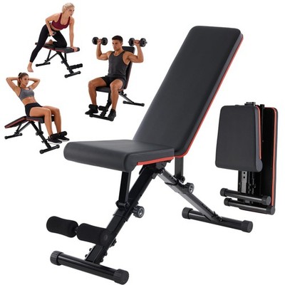 Aidoly Adjustable Weight Bench 795 lbs, Foldable Incline Large, Jet Black