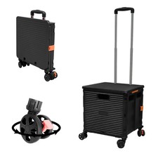 Foldable Utility Cart Folding Portable Rolling Crate Handcart with Durable Heavy