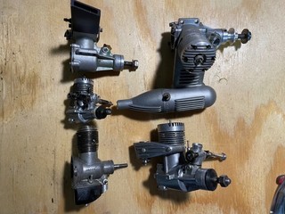Vintage Used Model Airplane Engines Arden OS Max 40 K&B 40 OS MAX 10 Veco 19