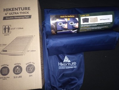 Hikenture 4'' Ultra Thick Double Sleeping Pad Mattress for Camping, Ultralight