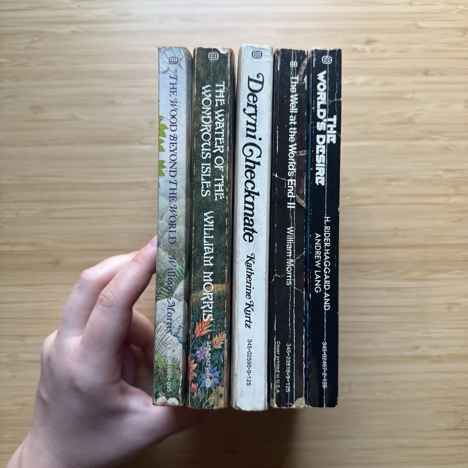 LOT of 5 Ballantine Adult Fantasy William Morris Kurtz 1970s Vintage PB Foto 2 de 4