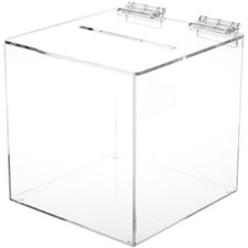 Plymor Clear Acrylic Ballot / Collection / Donation Box, 6" W x 6" D x 6" H
