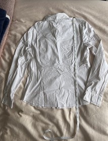 Vintage Ann Taylor Size 14 Large Cotton White Ruffle 90s Corset Y2K Academia