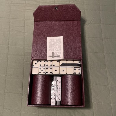 Cognac Salignac Domino Set. Two Cups And 2 Die.