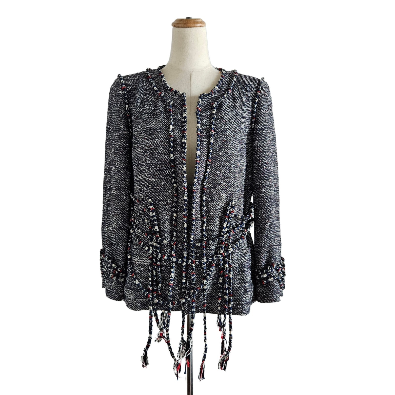 Chanel Black/Grey 2010 Tweed Pattern Evening Jacket