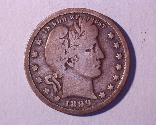 1899 BARBER 25C "" SILVER""QUARTER  VG/F ~ 1101-3