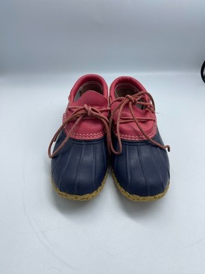Preppy Maine Made rubber Moc Duck shoes Red Pink LL Bean Women 6M