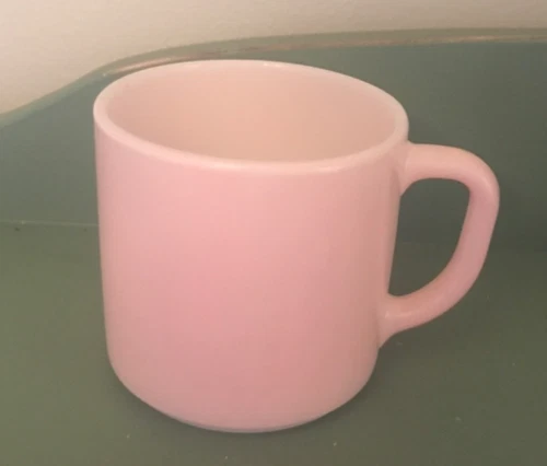 Vintage Federal Glass Pink Coffee Cup Mug Heat Proof USA