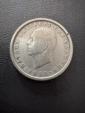 WORLD COIN SALE-1959  GREECE 2 DRACHMA-COPPER NICKEL COMPOSITION COIN SKU:899