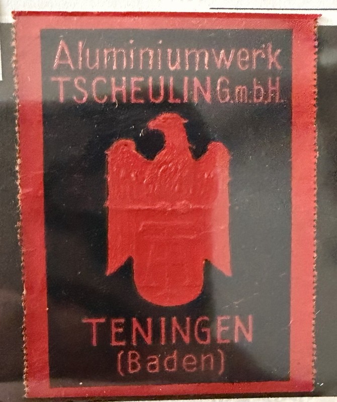 Aluminiumwerk Tscheulin Teningen Baden Germany Industrial Aviation Poster Stamp