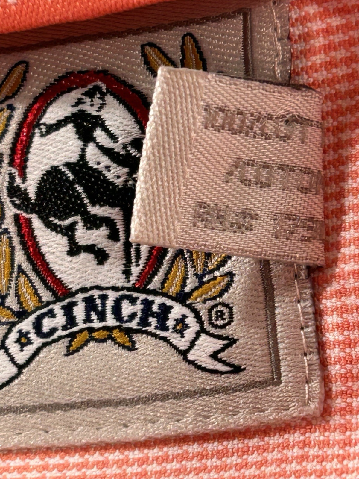 Cinch Orange Button Down Houndstooth Pattern Shir… - image 10