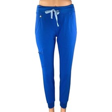 Figs Women's Blue Drawstring Mid Rise Medical Nurse Jogger Scrub Pants Size XXS