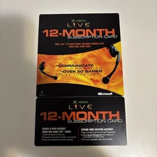 Live 12 Month Subcribtion Card Microsoft Xbox OG New Unredeemed RARE Unscratched
