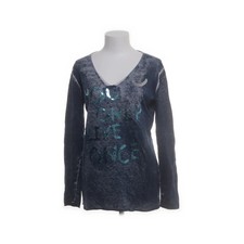 Frogbox, Langarmshirt, Größe: 42, Blau/Grau, Kaschmir/Baumwolle, Print #yDT