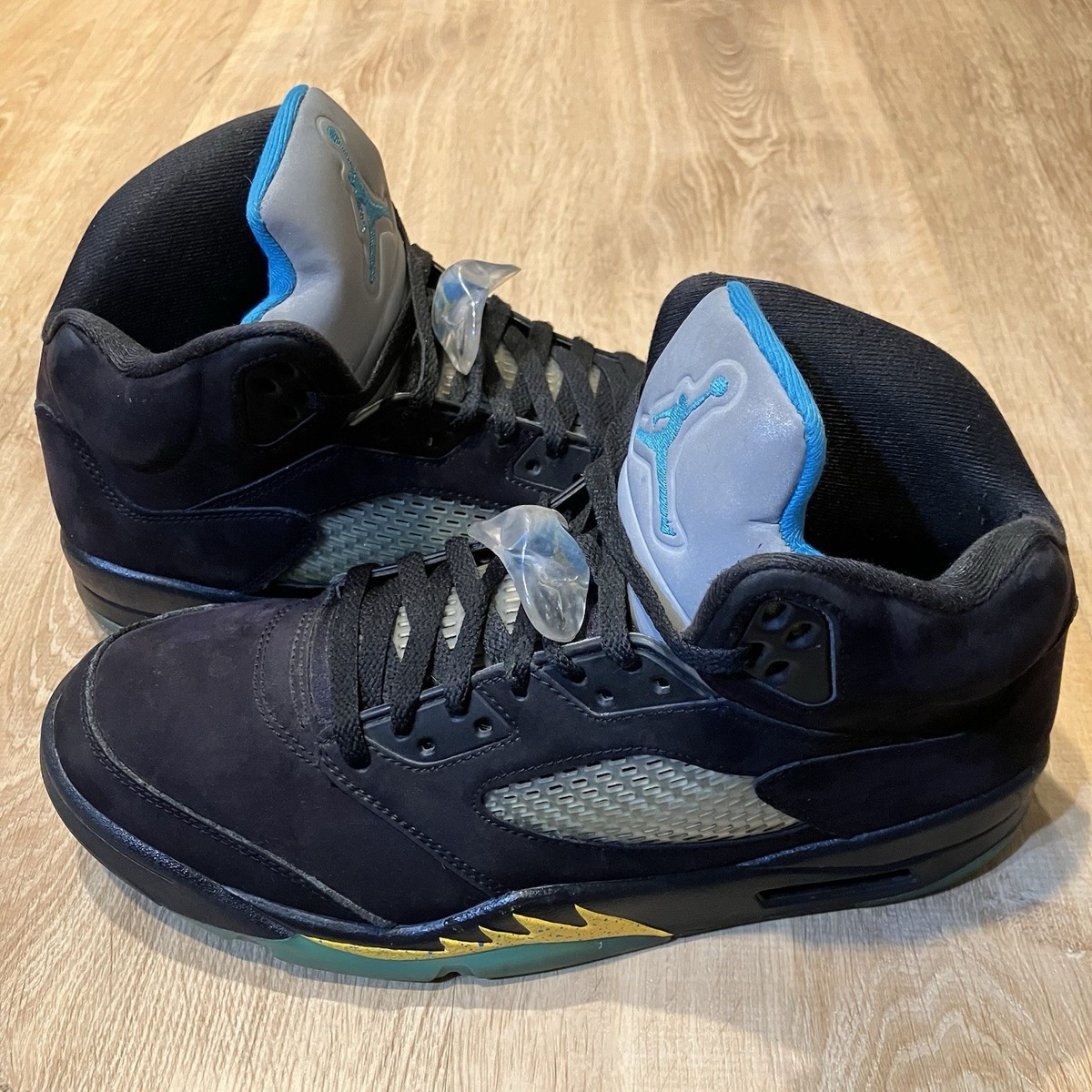 Nike Air Jordan 5 Retro Mid Aqua Black Blue Suede DD0587 047 Mens