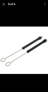 A.M.P 2 pcs Black Handle Retractable Metal Steel Wire Strands Jazz Drum Brushes