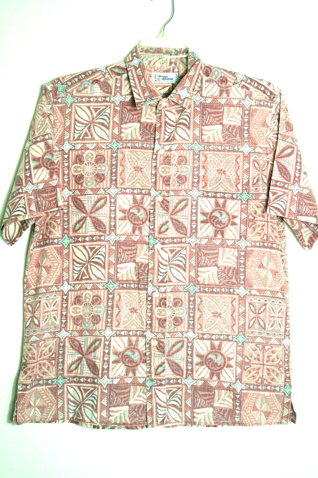 Men's Reyn Spooner Hawaiian Reverse Print Short Sleeve Button Up Shirt