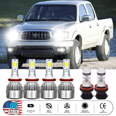 For Toyota Tacoma 2016-19 2020 6x LED Headlight Hi/Lo+Fog Light Bulbs Combo Kit