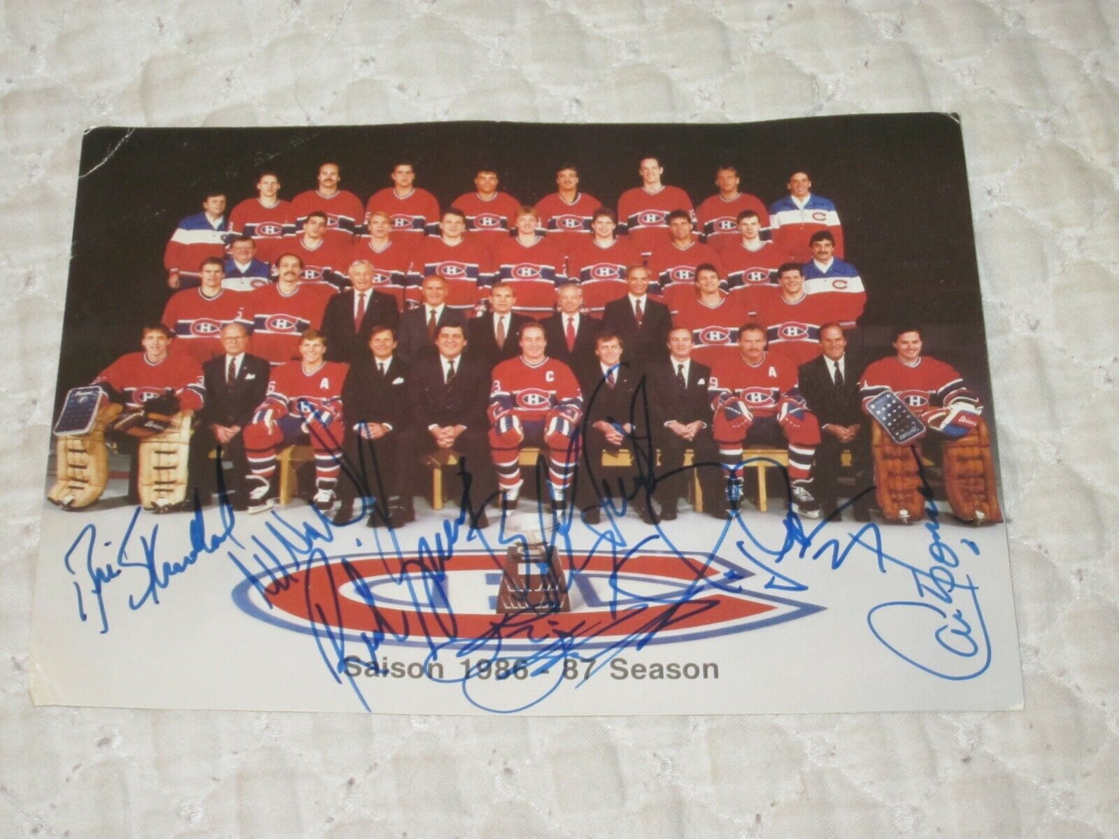 1986-87 MONTREAL CANADIENS 5% OFF SIGNED POST CARD-SIGNED B AUTOGRAPHED Outlet SALE