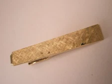 1-5/8" Matte Background Gold Tone Simple Plain Design Vintage SMALL Tie Bar Clip