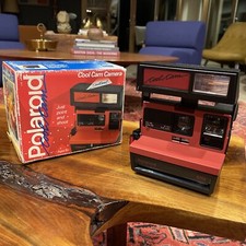 POLAROID COOL CAM 600 -- RED AND BLACK Vtg 80s 90s INSTANT CAMERA W/ORIGINAL Box