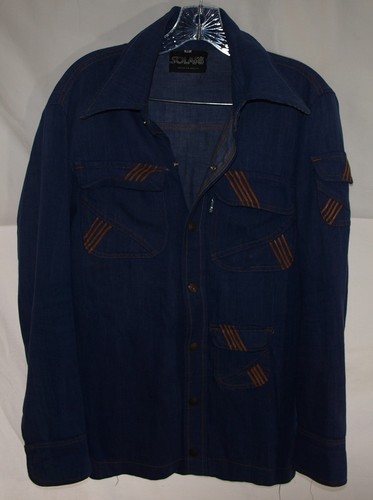 Camisa de camionero Solaris Denim azul con botones para hombre 36 M - Imagen 1 de 3
