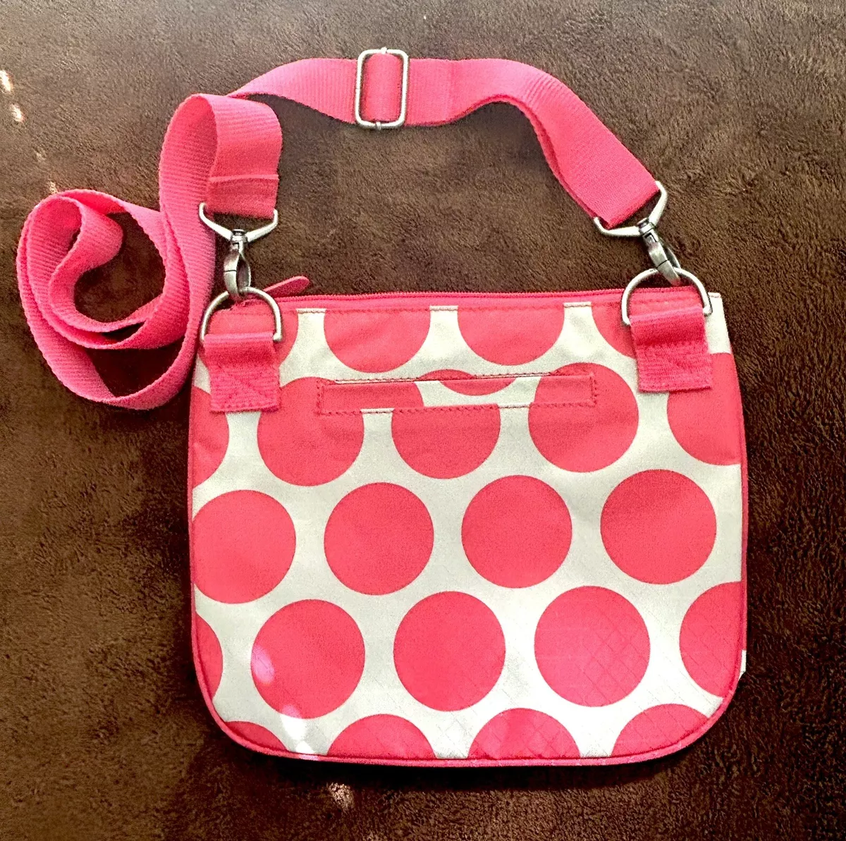 Thirty-One Women Girl's Cross-Body-Strap Bag Purse Coral Mod-Dot