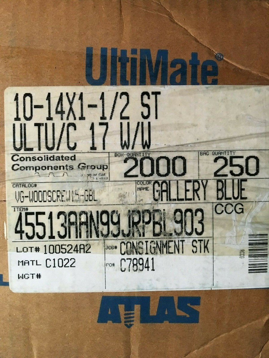 1000 ATLAS Ultimate ZXL #10x1-1/2 in Metal to wood Roofing, siding