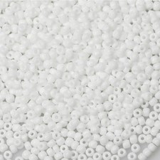 Opaque White Pearl 3mm Seed Beads about 3600Pcs/100 Grams in Bag 8/0 Glass Craft