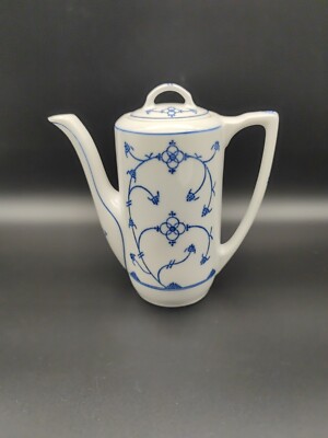 Alte Jäger Eisenberg DDR 0,3 L Strohblume Indisch Blau Porzellan Kaffeekanne