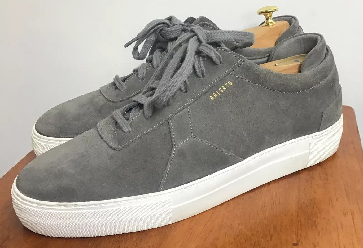 Axel Arigato Clean 90 Dark Gray Suede Low Top Sneaker White Sole Size 13