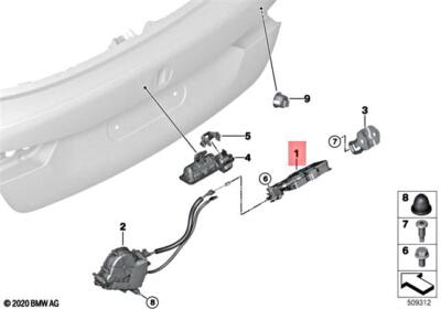 Genuine BMW X1 F48 F49 X1 16d 18d 18dX 18i 18Li 20d Lock Trunk Lid 