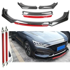 Front Bumper Lips Splitter Spoiler Body Carbon Fiber Rods For Hyundai Elantra