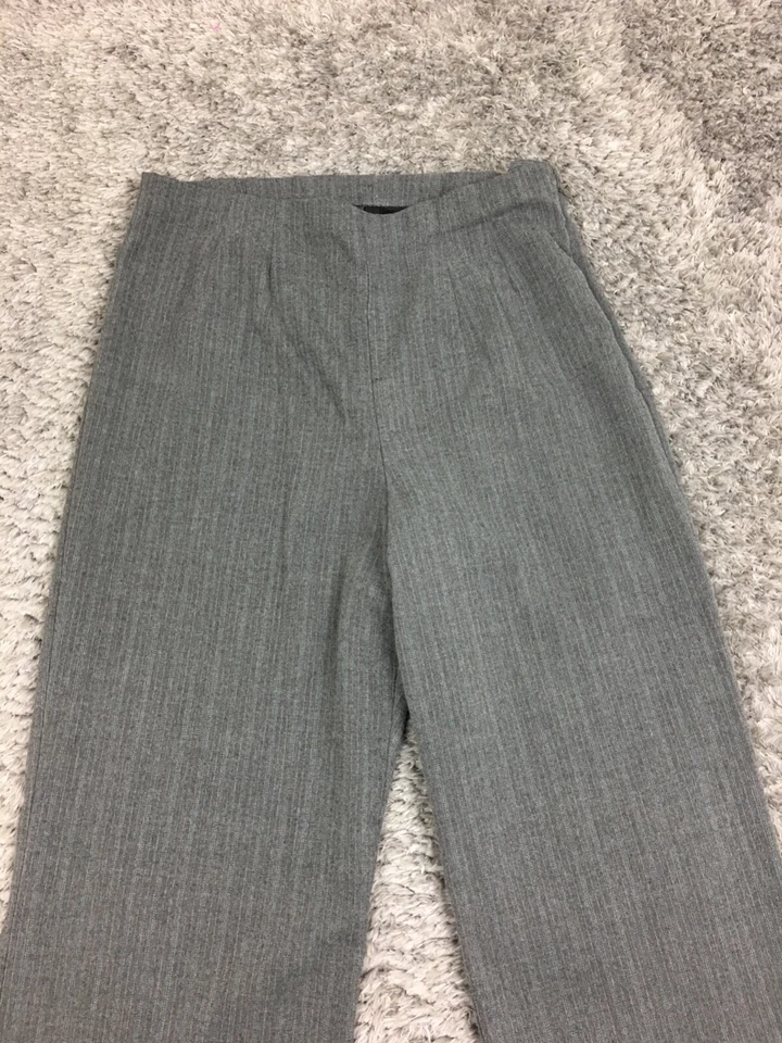 Pantalones de vestir East 5th pierna recta para mujer talla 8 gris a rayas Foto 2 de 4
